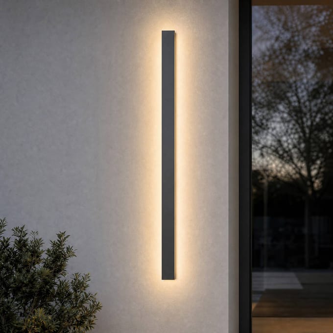 Lucande LED wandlamp Lengo, 100 cm, antraciet, up/down 3000 K
