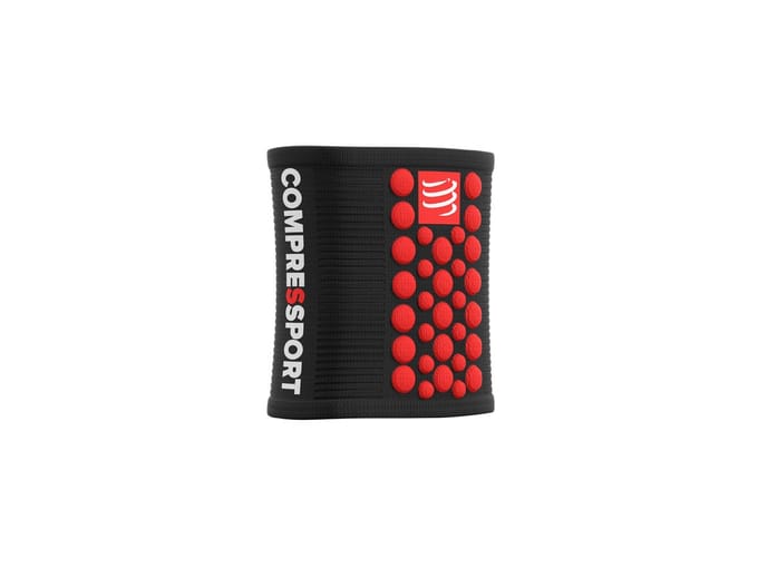 Compressport Sweatbands 3D.Dots - wit/rood - maat One size