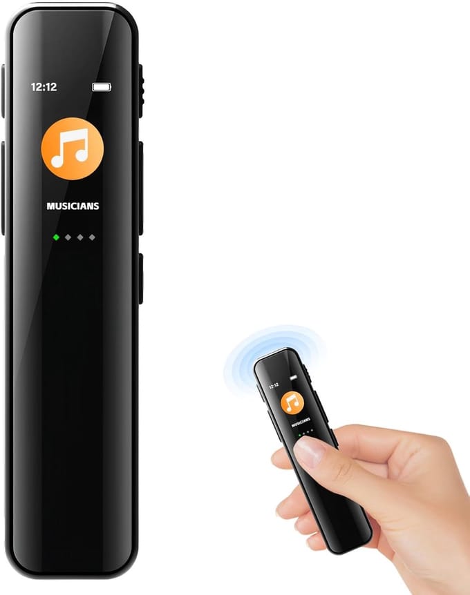 Mini dicteerapparaat 64GB – Met ruisonderdrukking, audiorecorder, voor cursus/vergadering