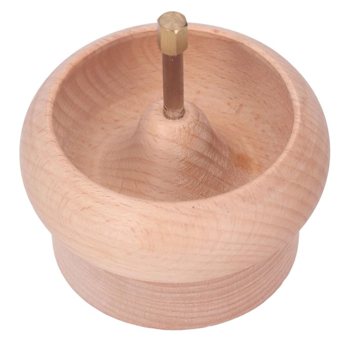 Kralenspinner DIY Kralen Draaiende Kom 10cm Houten Handmatige Kralen Inrijger Tool Kit voor Sieraden beige