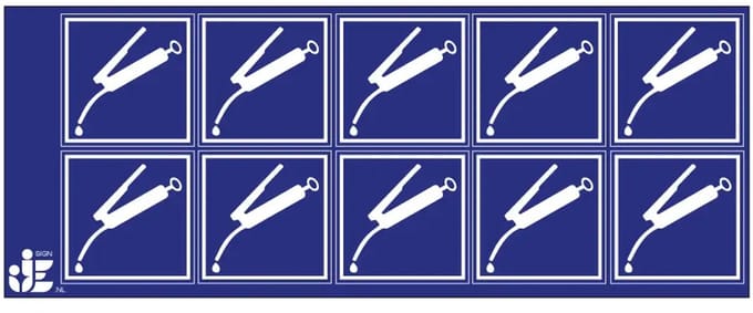 Vetspuit sticker | 5 x 5 cm - 10 stuks per vel