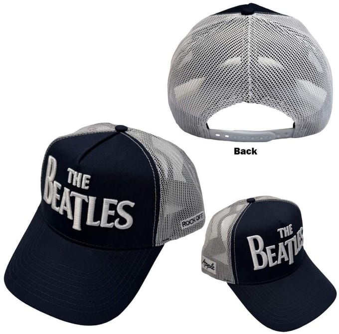 The Beatles - Drop T Logo & Apple Trucker pet - Donkerblauw/Wit