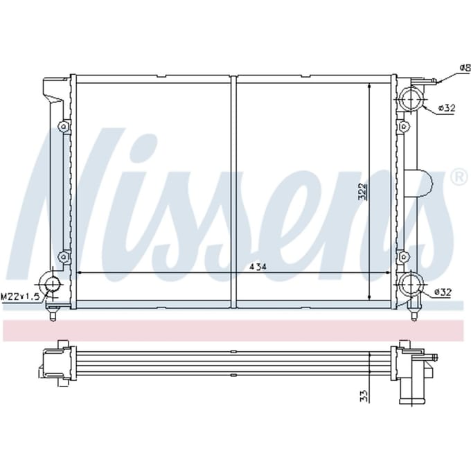 Radiator, motorkoeling NISSENS 65195