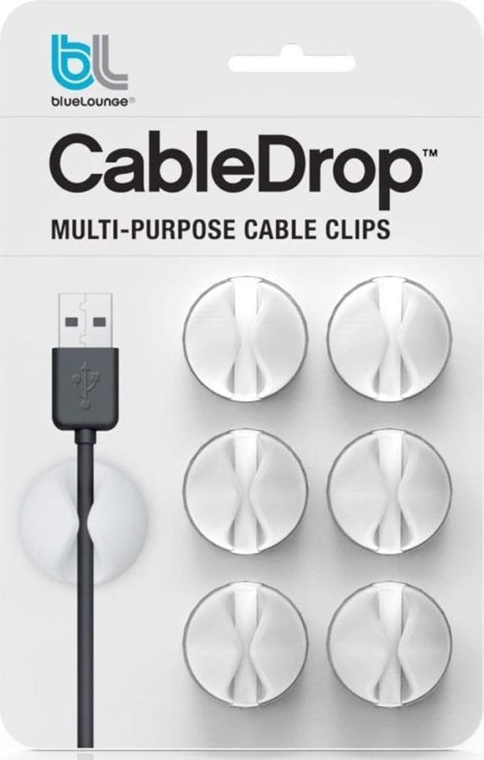 Bluelounge CableDrop Kabelhouders Wit 6-Pack