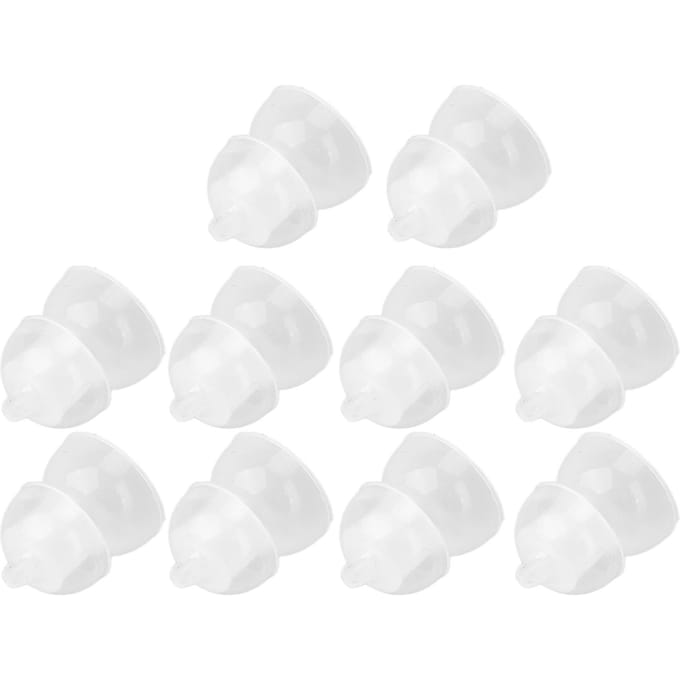 10 Pièces Embouts d'Oreille en Silicone Double Couche Lavable Antistatique Détachables Accessoires Bouchons d'Oreille white