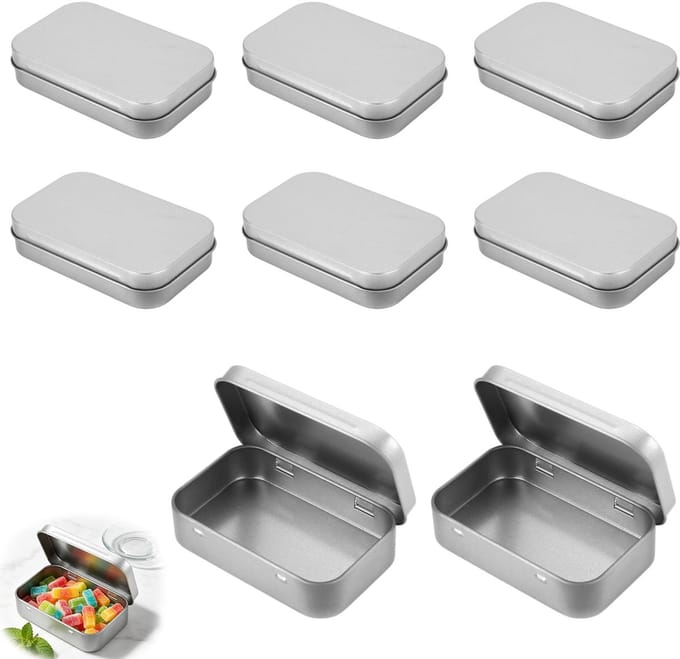 Omgoods - Set van 8 Kleine Metalen Opbergdozen