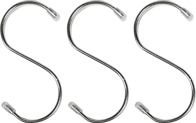 Benson S-Haak Plat 70 mm - Roestvrij en Stevig - 3-Delig Set