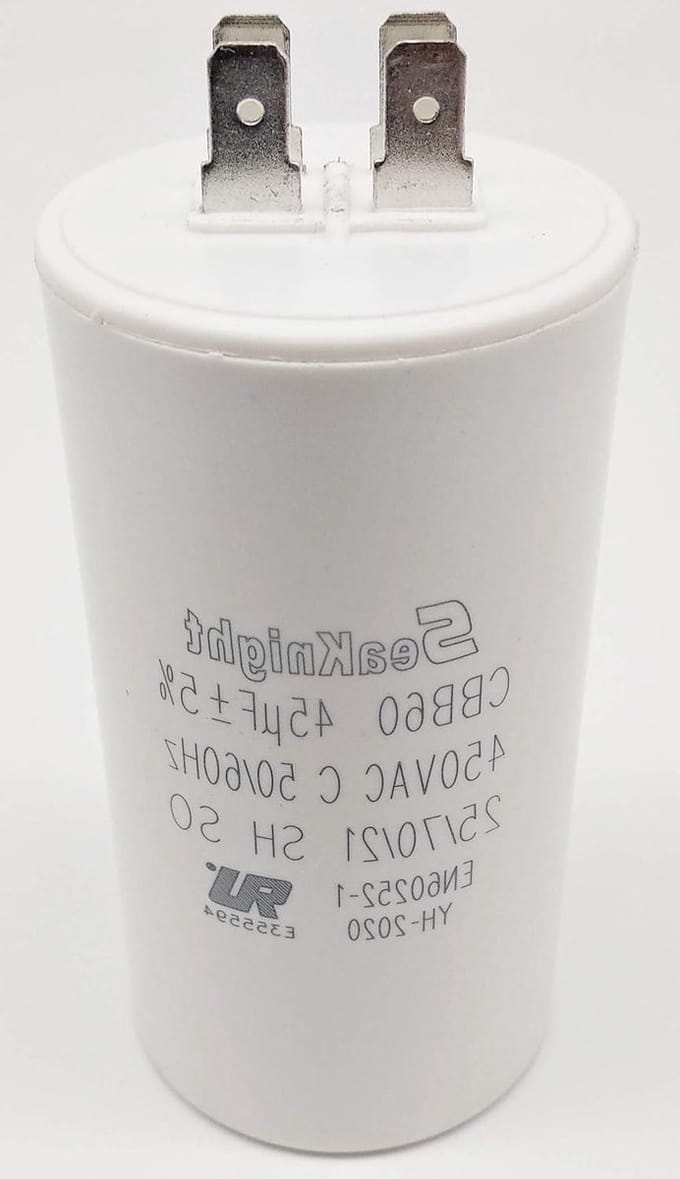 Startcondensator Motor - Werkcondensator - Motor Opstarten - 450V AC Capaciteit - 45 µF - Zwart