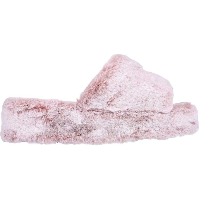 Skechers Comfortabele slippers met sleehak van imitatiebont voor dames (Blush)