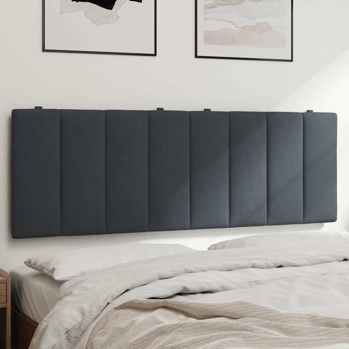 vidaXL - Hoofdbordkussen - "Hanko" - 120 - cm - fluweel - donkergrijs