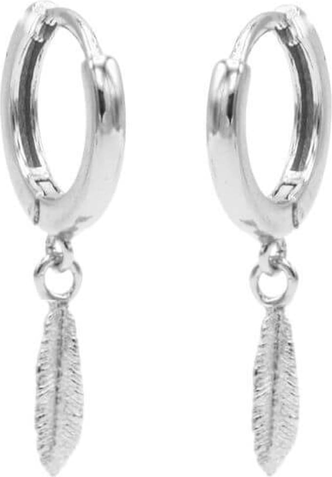 Karma Oorringen Hinged Hoops Feather Zilver