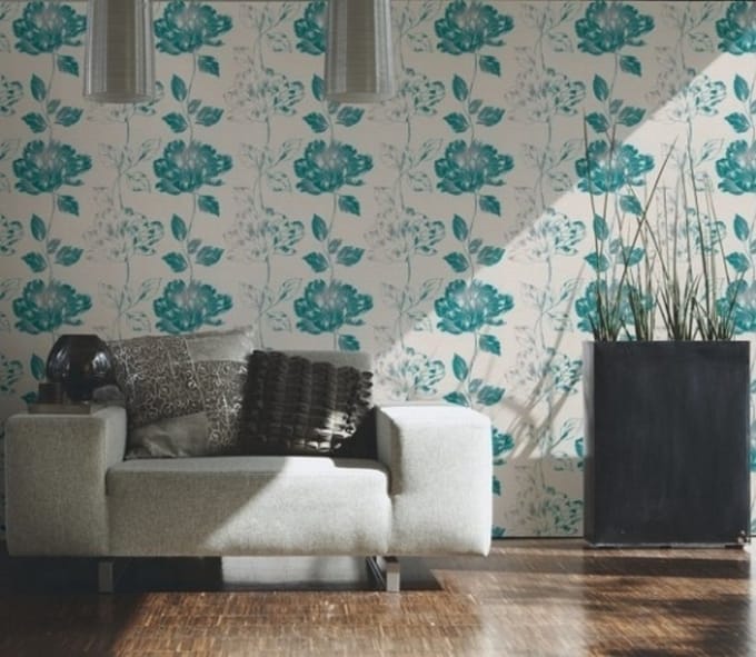 Bloemen behang vinyl 958814