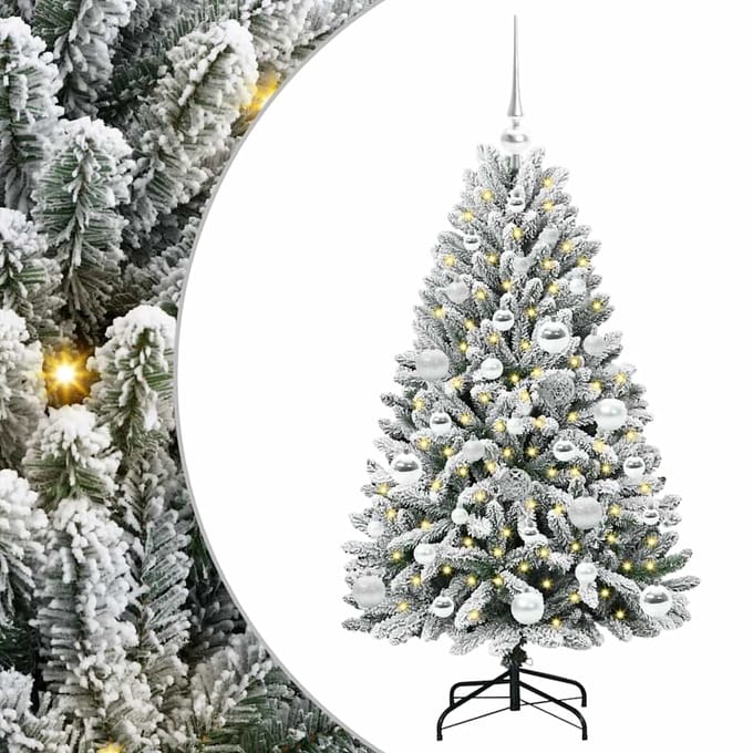vidaXL - Kunstkerstboom - 120 - cm - 150 - LED's - Warmwit - PVC - en - Staal