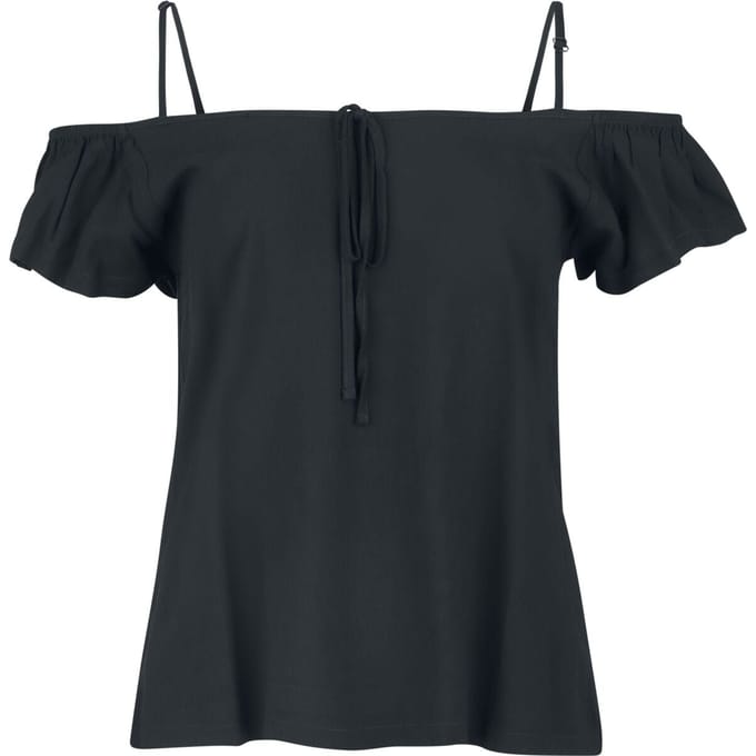 R.E.D. Rock-Engineered Design zwart T-shirt met koude schouder - Dames - M