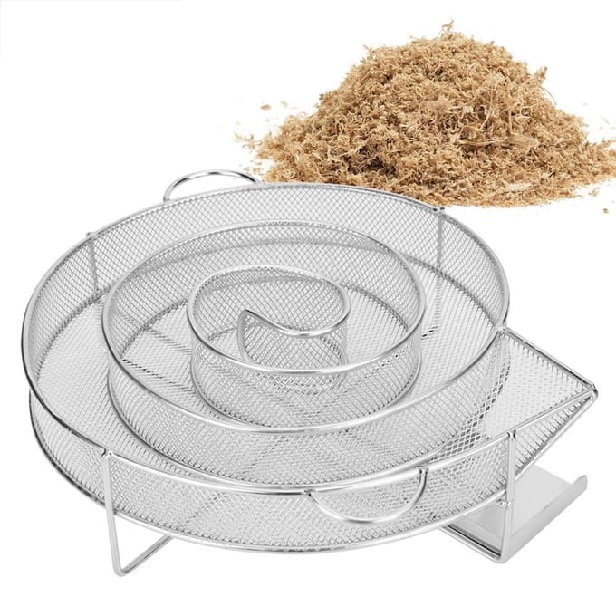 BBQ Zalm Vlees Brand Ronde RVS Koude Rook Generator white