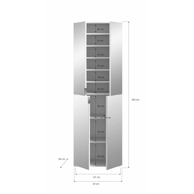 ProjectxCombinatie witte Artisan NB Spiegel - 34x273x193cm