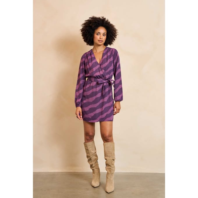 Jurk Eluna | Purple Faded Stripe