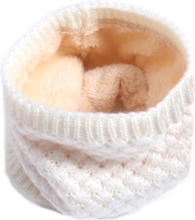 Gebreide Colsjaal / Nekwarmer Crème | Teddy Voering | Fashion Favorite