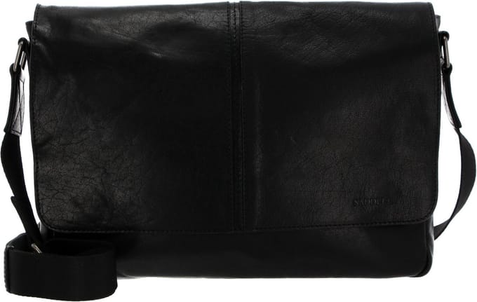 SADDLER Schoudertas Laptoptas met laptopvak Enzo Shoulder Bag Black Zwart