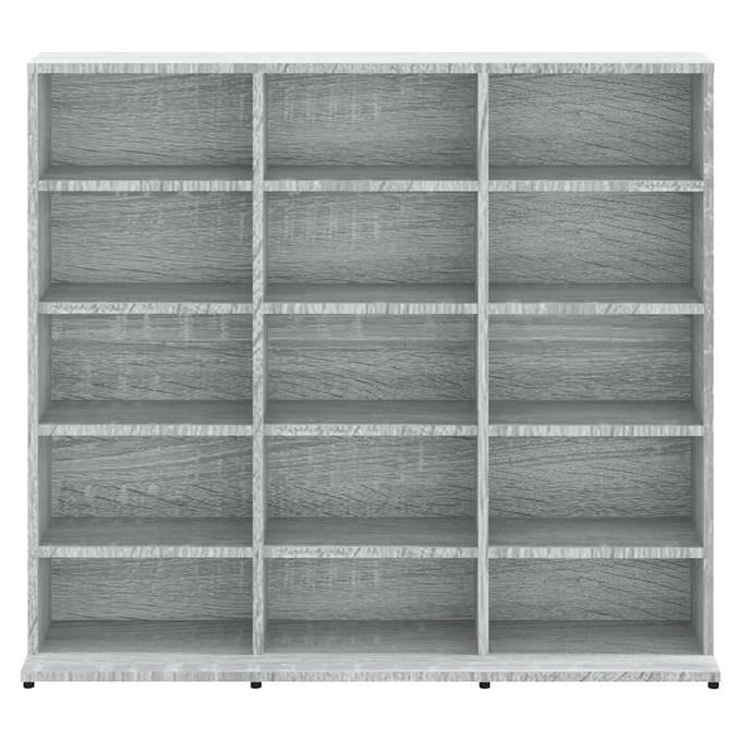 vidaXL - Cd-kast - 100x23x89,5 - cm - bewerkt - hout - grijs - sonoma - eikenkleurig