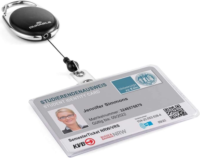 ID Kaarthouder met Yo-Yo/Jojo Uitschuifmechanisme - Transparant Zwart