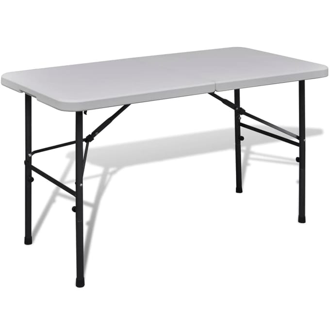 vidaXL - Klaptafel - voor - buiten - 122 - cm - HDPE - wit