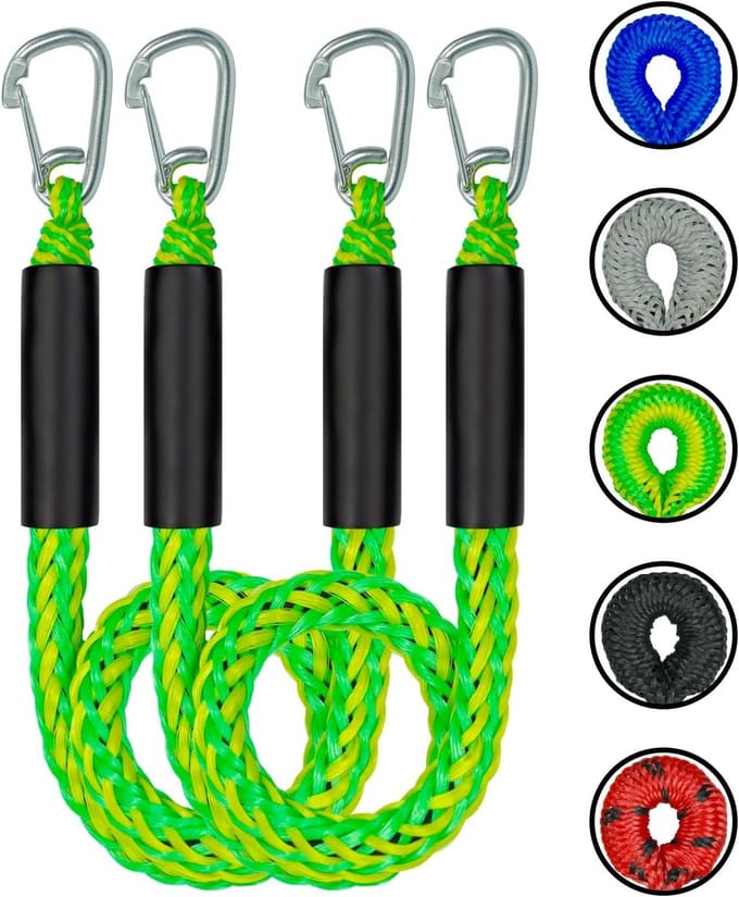 Set van 2 Bungee Aanmeertools met Clips voor Boot, Jetski of PWC - 3 Voet
