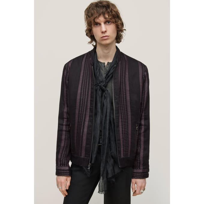 John Varvatos Zip Closure Racer Jacket Purple Hale Größe: 46 | Bomberjacken Outlet | Herren | Violett