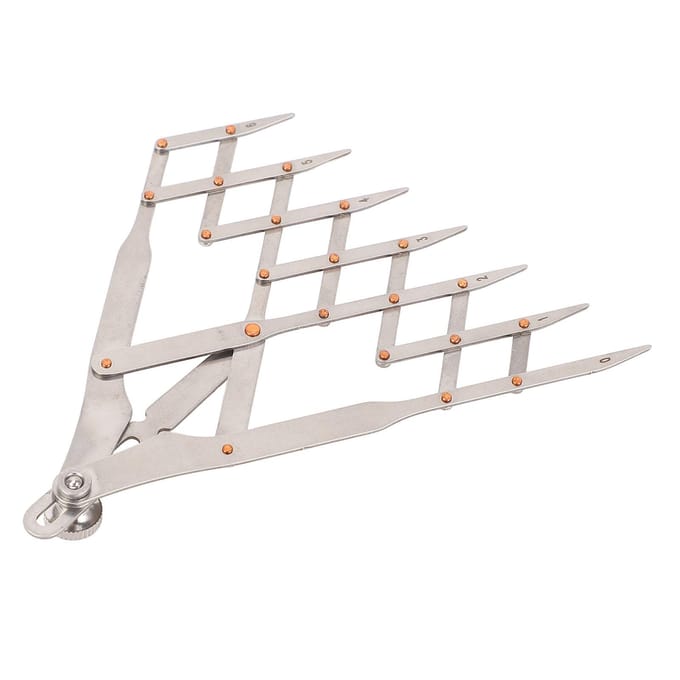 Règle de mesure de distance égale Règle équidistante en acier inoxydable Diviseur d'espace égal Ceinture en cuir 7 7 Teeth with Lock Function