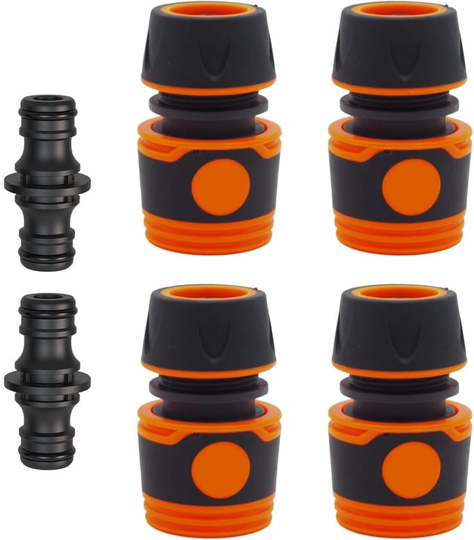 4 Pcs Hose Connector 1/2 Inch - 2 Pcs Double Plug Hose Connector - Hose Coupling - Tuin - Snelverbinding
