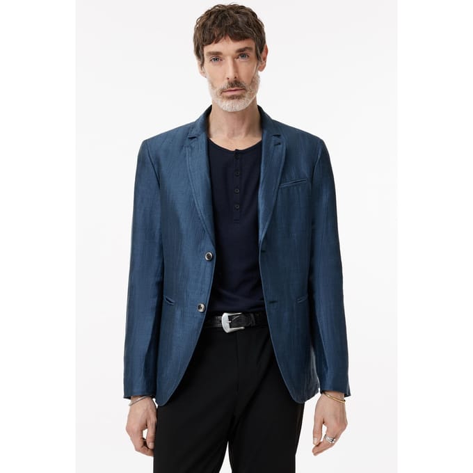John Varvatos Allen Jacket - Slim Fit Notch Lapel Jack Lake Blue Größe: 48 | Blazer Outlet | Herren | Blau