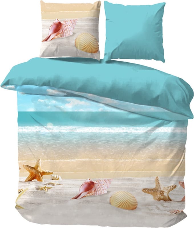 iSleep Dekbedovertrek Jan - Eenpersoons - 140x200/220 cm - Zand