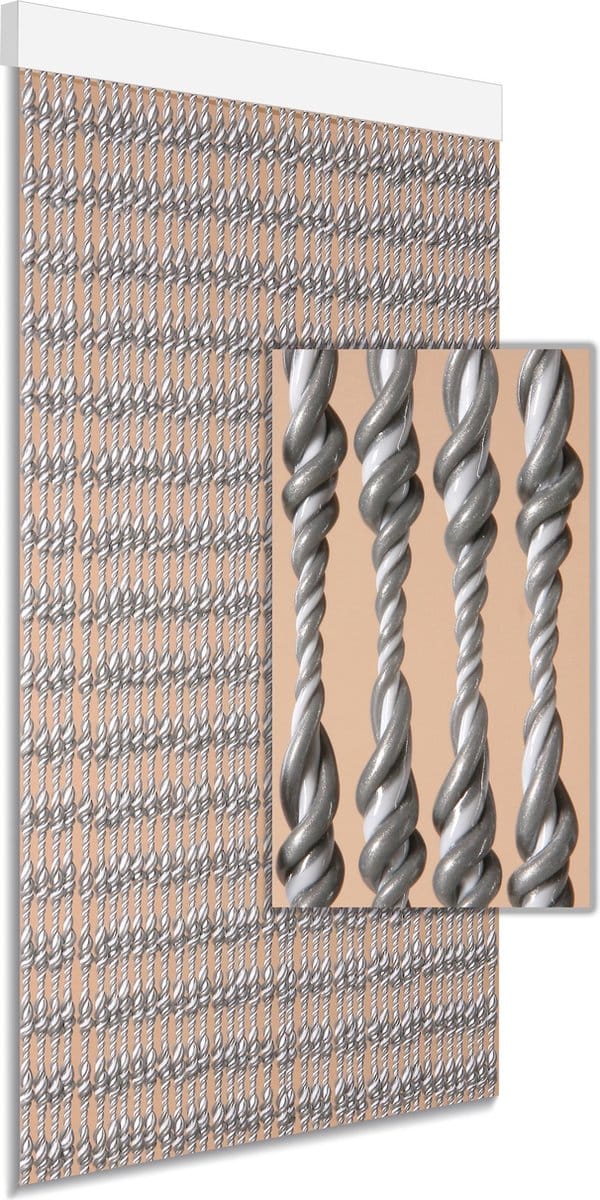 Degor Vliegengordijn Ember - 90x210cm - Grijs/wit - Huisdiervriendelijk