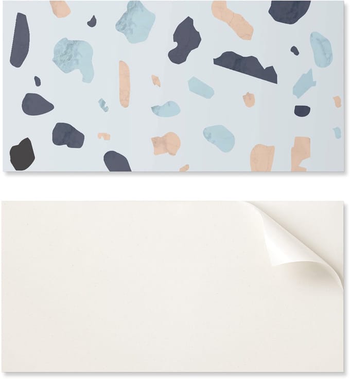 Zelfklevend PVC-eetkamerpaneel met afbeelding, 100x50 cm, abstract steenpatroon
