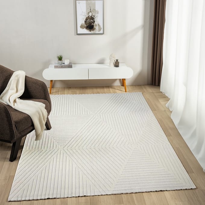 Flycarpets Modern Medea Vloerkleed - Wit - 120x170 cm