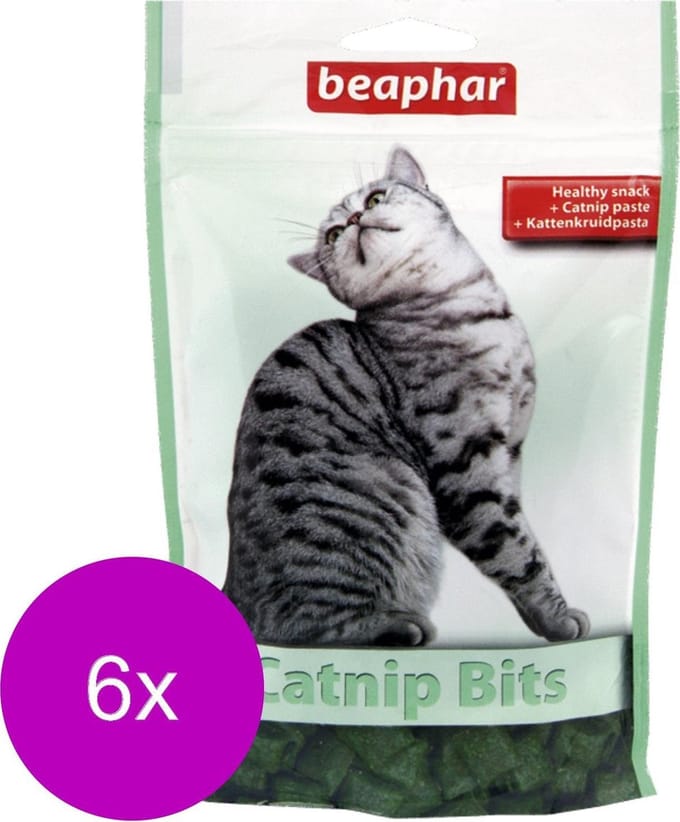 Beaphar Catnip-Bits Vitamin - Kattensnack - 6 x 35 g
