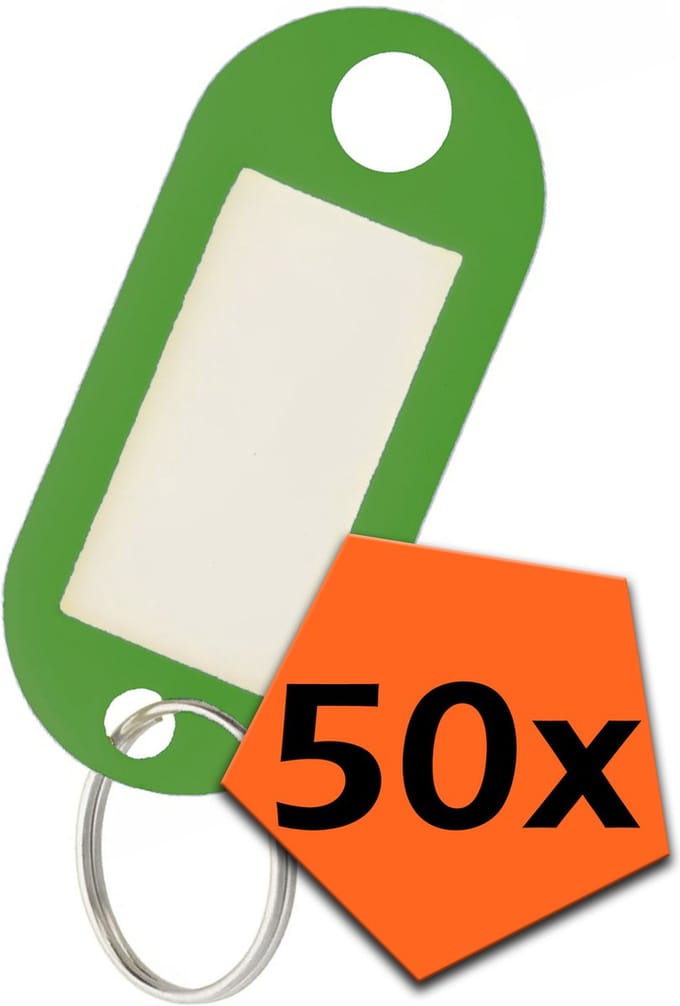 Sleutelhanger Bagagelabel Gekleurde Sleutellabels Sleutelhangers Naamlabel Groen - 50x