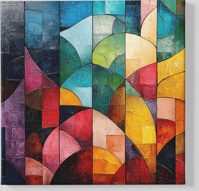Canvas Schilderij - Abstract - Kleurrijk - Wanddecoratie - 60x60x2 cm