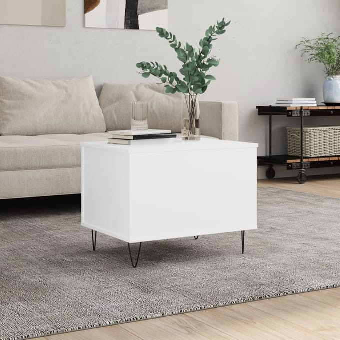 vidaXL - Salontafel - 60x44,5x45 - cm - bewerkt - hout - wit