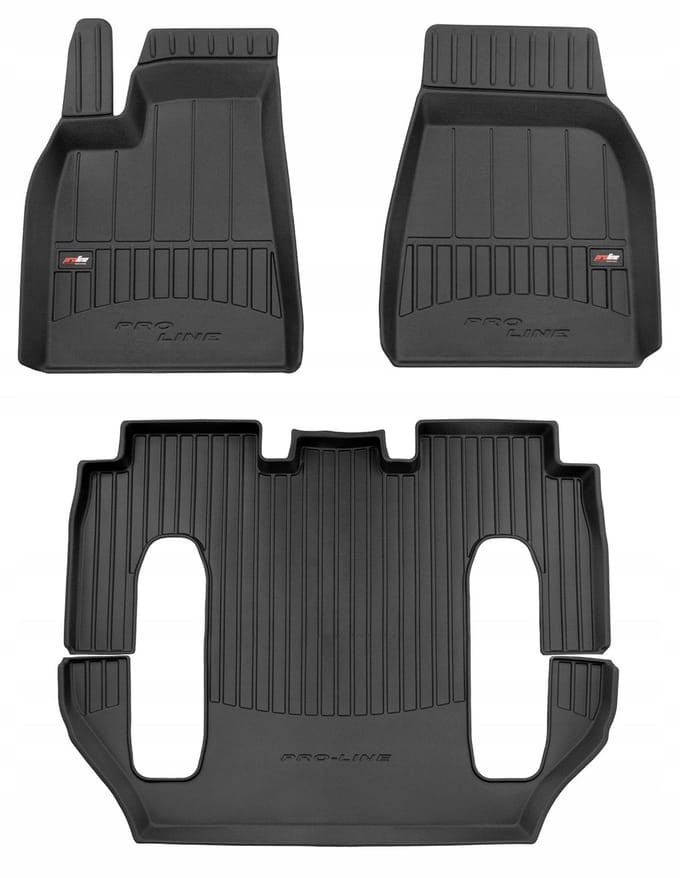 Frogum Tesla Model X 2015-2021 - Automatten Set - 6-Persoons Pre-Facelift - TPE Rubber - 6 cm Hoge Rand