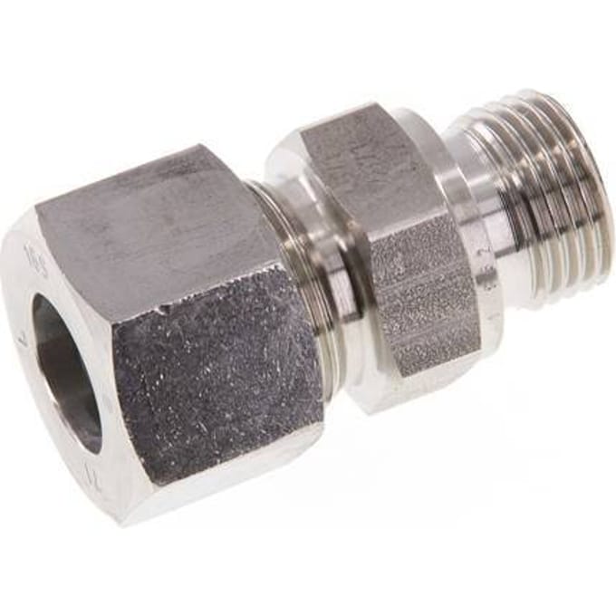 G 1/2'' Buitendraad x 16S RVS Rechte Snijring Koppeling 400 Bar DIN 2353 - FL2S-MC-ST-012G-16-S