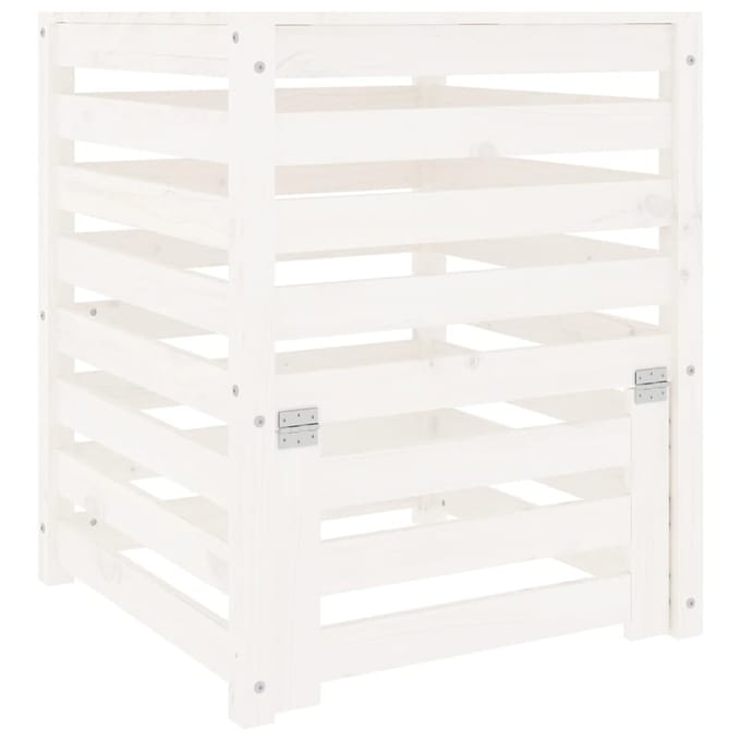 vidaXL - Compostbak - 63,5x63,5x77,5 - cm - massief - grenenhout - wit