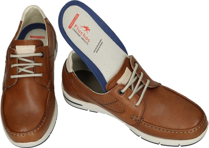 Fluchos -Heren - cognac/caramel - casual schoenen - maat 40