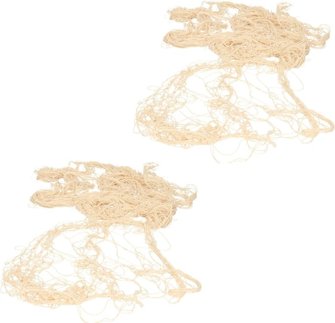 Gerkimex visnet - 2x stuks - Maritieme decoraties - Vissersnet/visnet - beige - 200 x 400 cm
