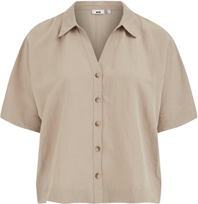 WE Fashion Dames blouse van linnenmix - Curve