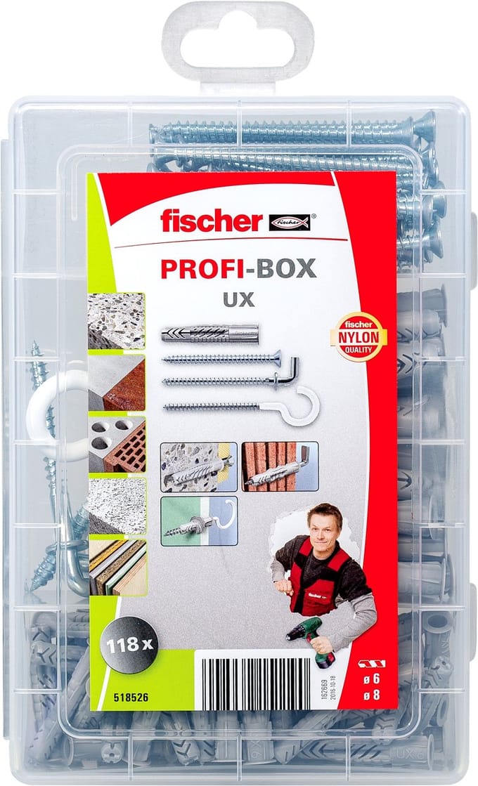 Fischer Box Universeelplug UX + schroeven + haken