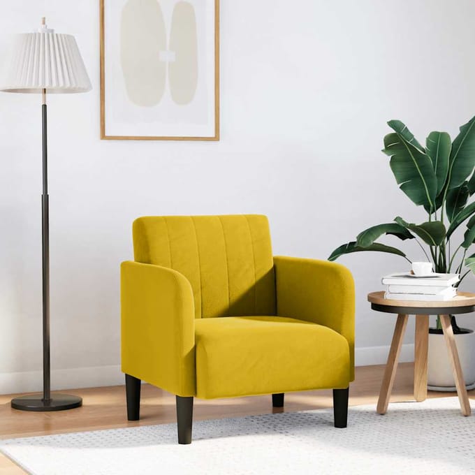vidaXL - Fauteuil - met - armleuningen - 54 - cm - fluweel - geel