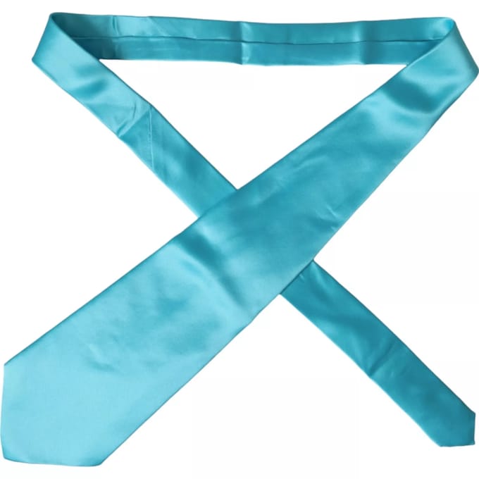 Zijde Stropdas Turquoise Effen
