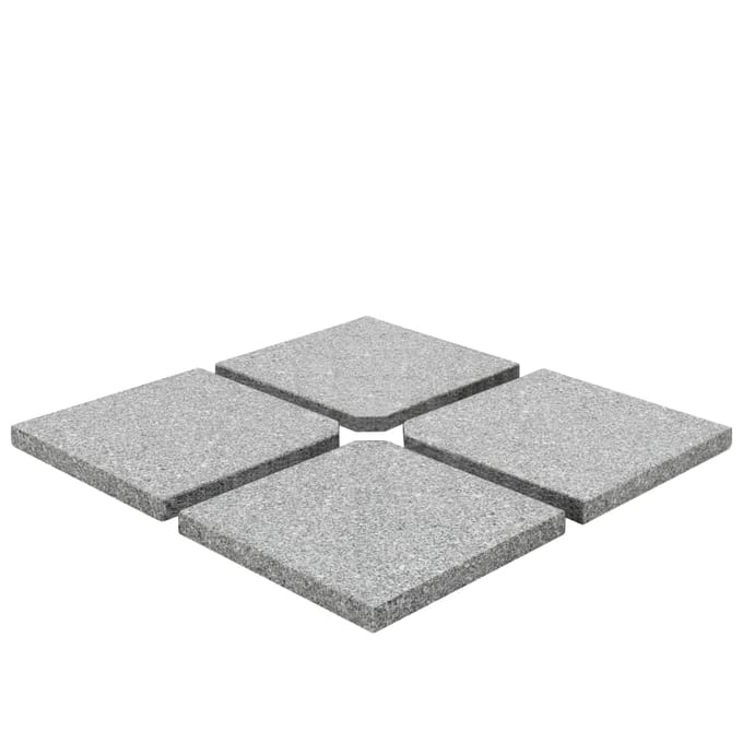 vidaXL - Parasolvoetplaten - 4 - st - vierkant - 100 - kg - grijs - graniet