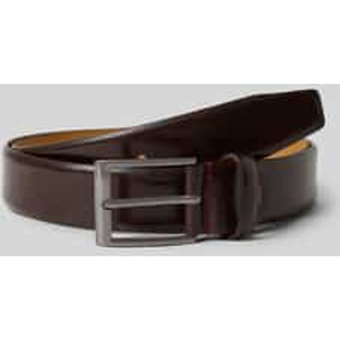 Leren riem met doornsluiting in chroomlook